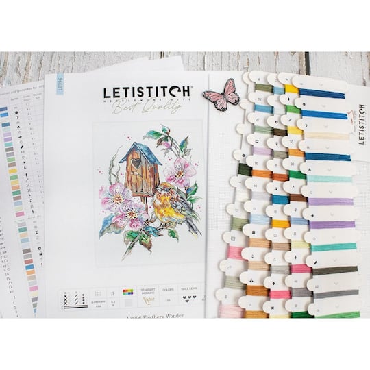 LetiStitch Feathery Wonder Counted Cross Stitch Kit